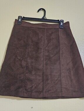Banana Republic Brown Suede-Look A-Line Skirt